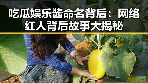 吃瓜娱乐酱命名背后：网络红人背后故事大揭秘